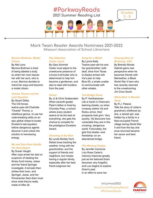 3-5 Summer Reading